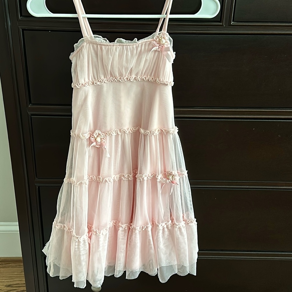 Pink lace Kate Mack dress